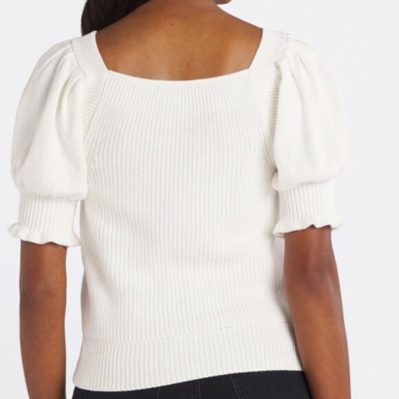 French Connection Caballo Mozart Short Sleeve Square Neck Sweater **NWOT** - Picture 4 of 4